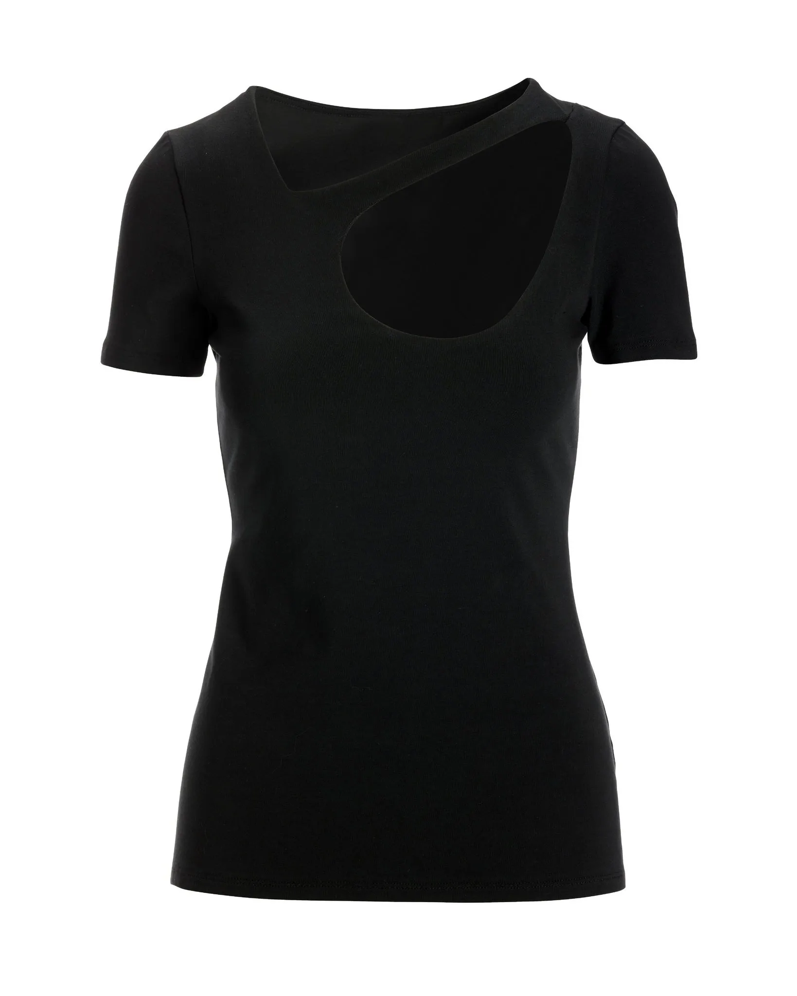 So Sexy Wide Cutout Short-Sleeve Knit Top Black sold by Boston Proper product image thumbnail 2