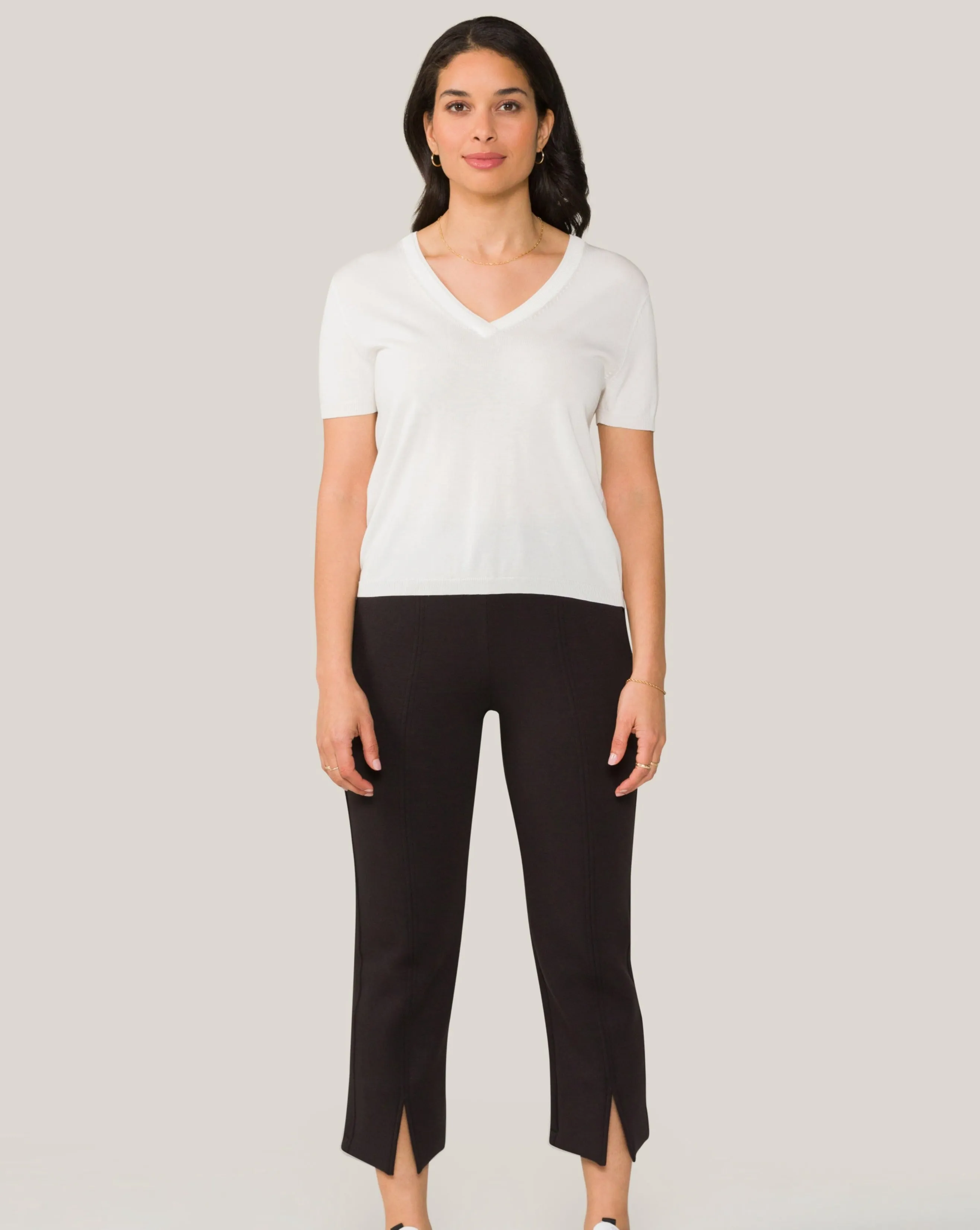 Vida Knit Tee Bone sold by Boston Proper product image thumbnail 4