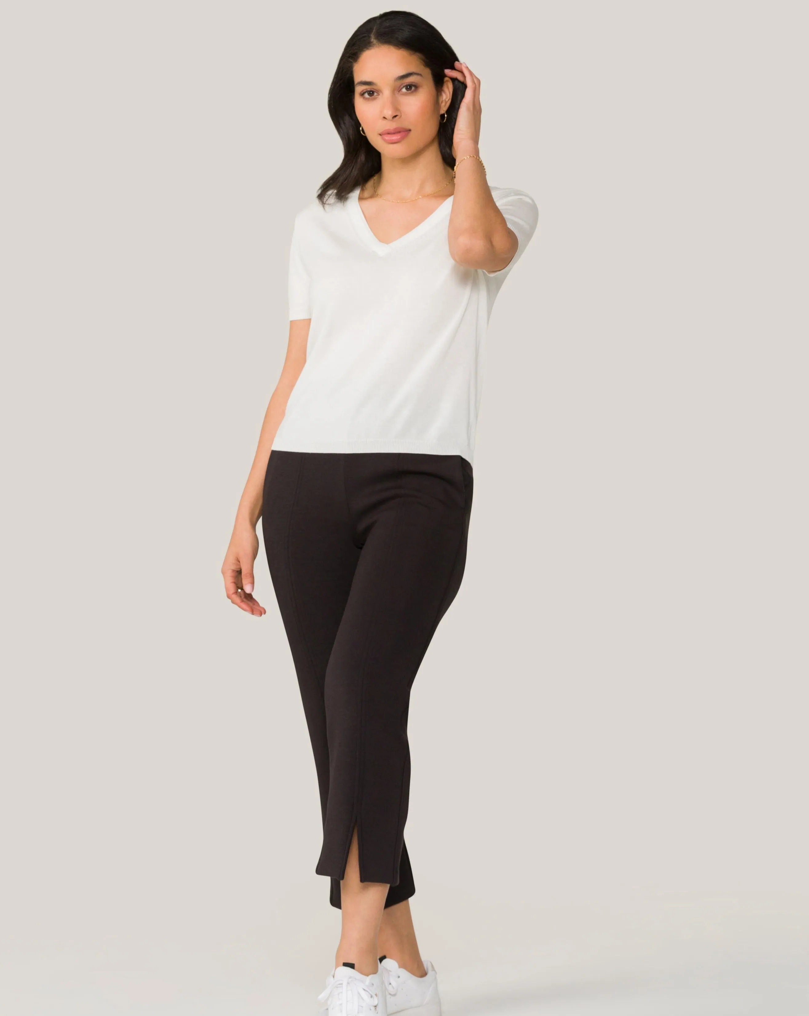 Vida Knit Tee Bone sold by Boston Proper product image thumbnail 3