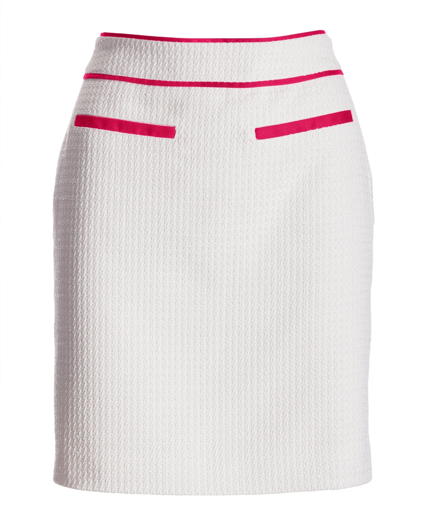 Contrast Trim Tweed Mini Skirt White/Pink sold by Boston Proper product image thumbnail 2