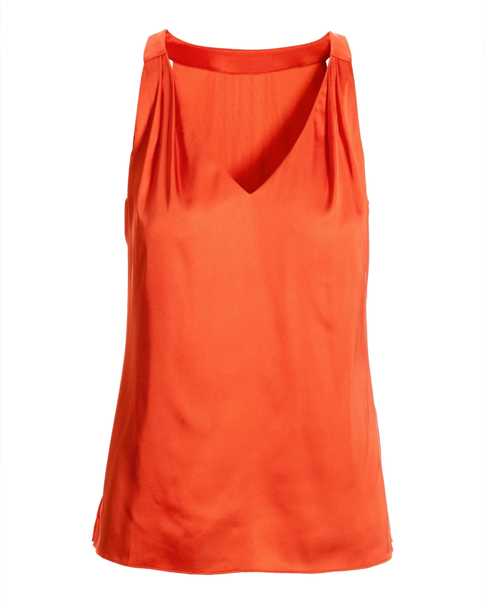 Nikki V-Neck Charmeuse Blouse Flame sold by Boston Proper product image thumbnail 2