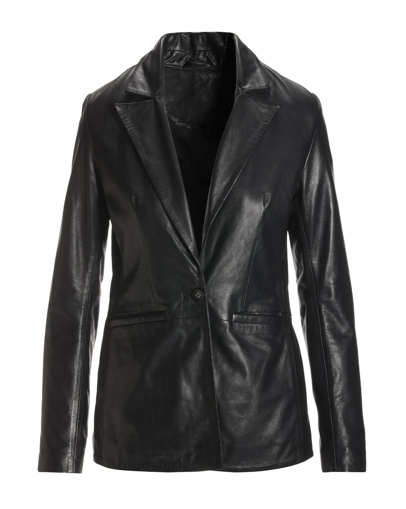 Leather Shaped Single Button Blazer Black sold by Boston Proper product image thumbnail 2