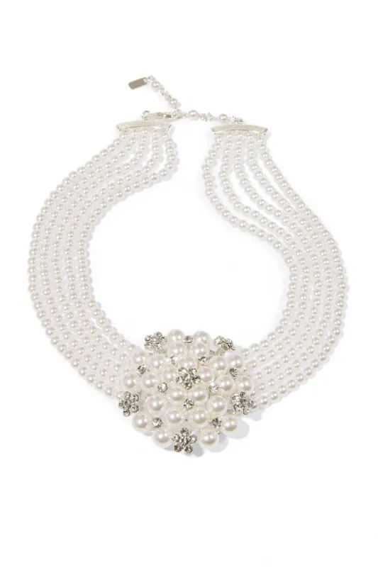 Pearl Statement Choker Necklace White sold by Boston Proper