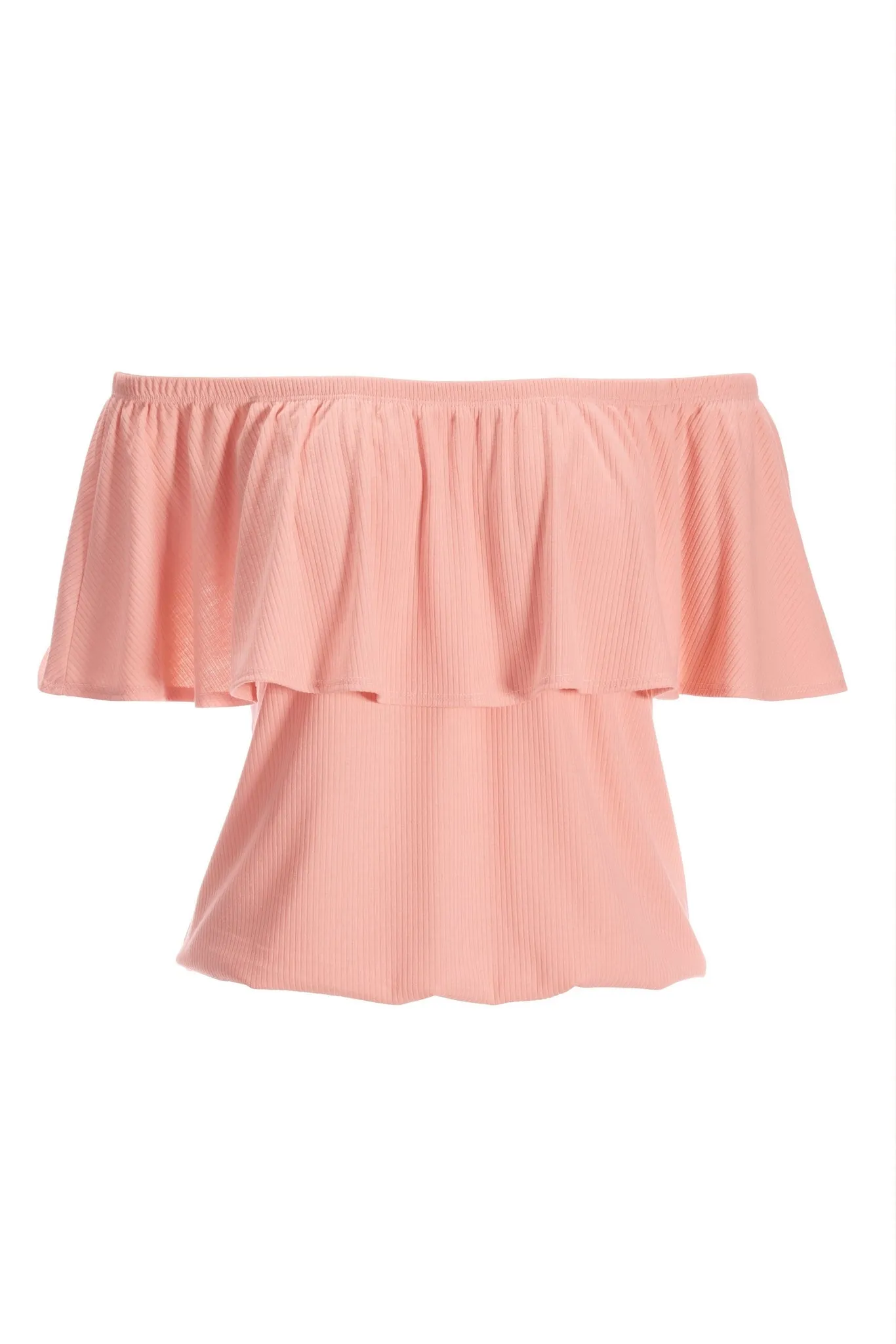 Ribbed Overlay Knit Top Pale Pink sold by Boston Proper product image thumbnail 2