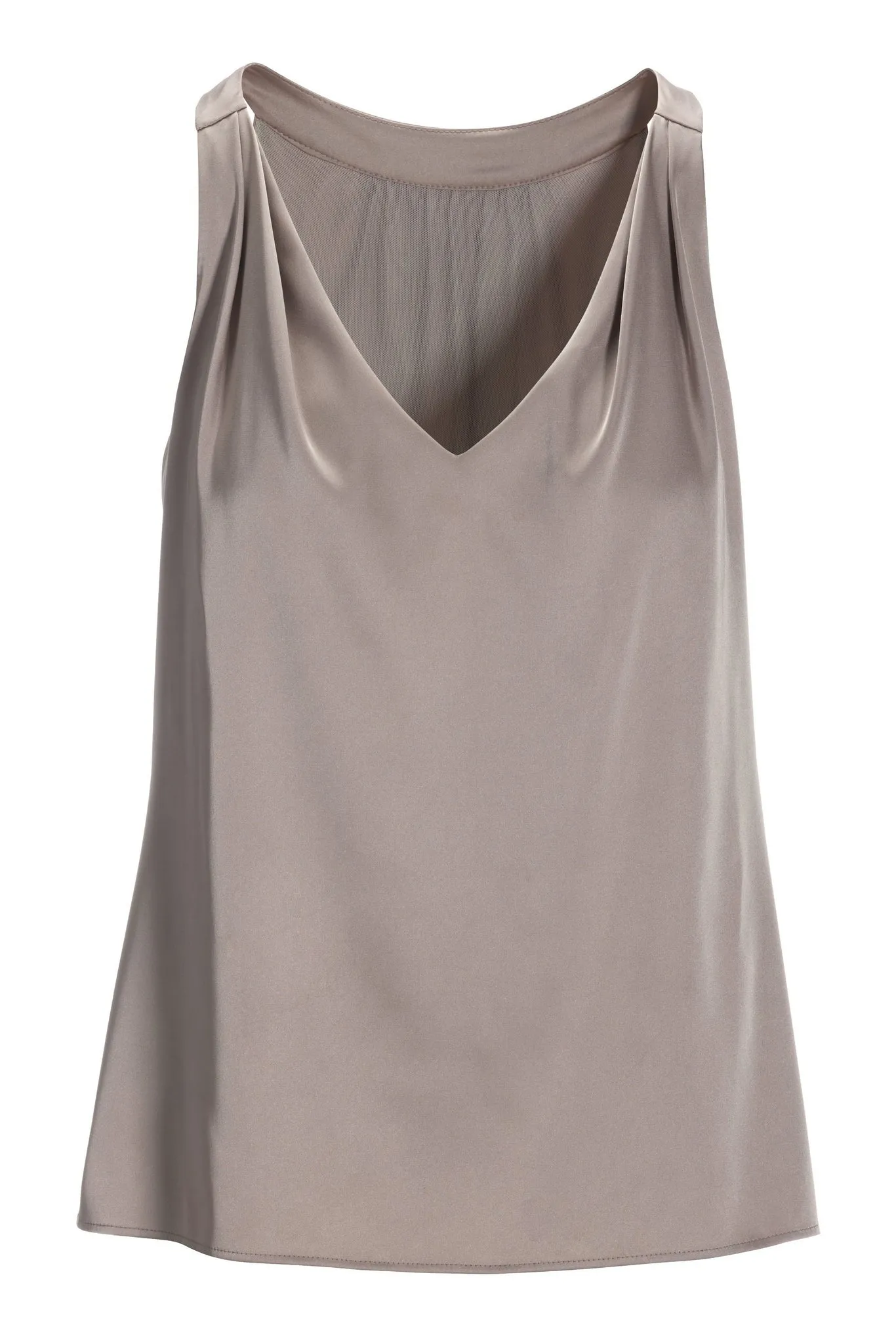 Nikki V-Neck Charmeuse Blouse Sable sold by Boston Proper product image thumbnail 2