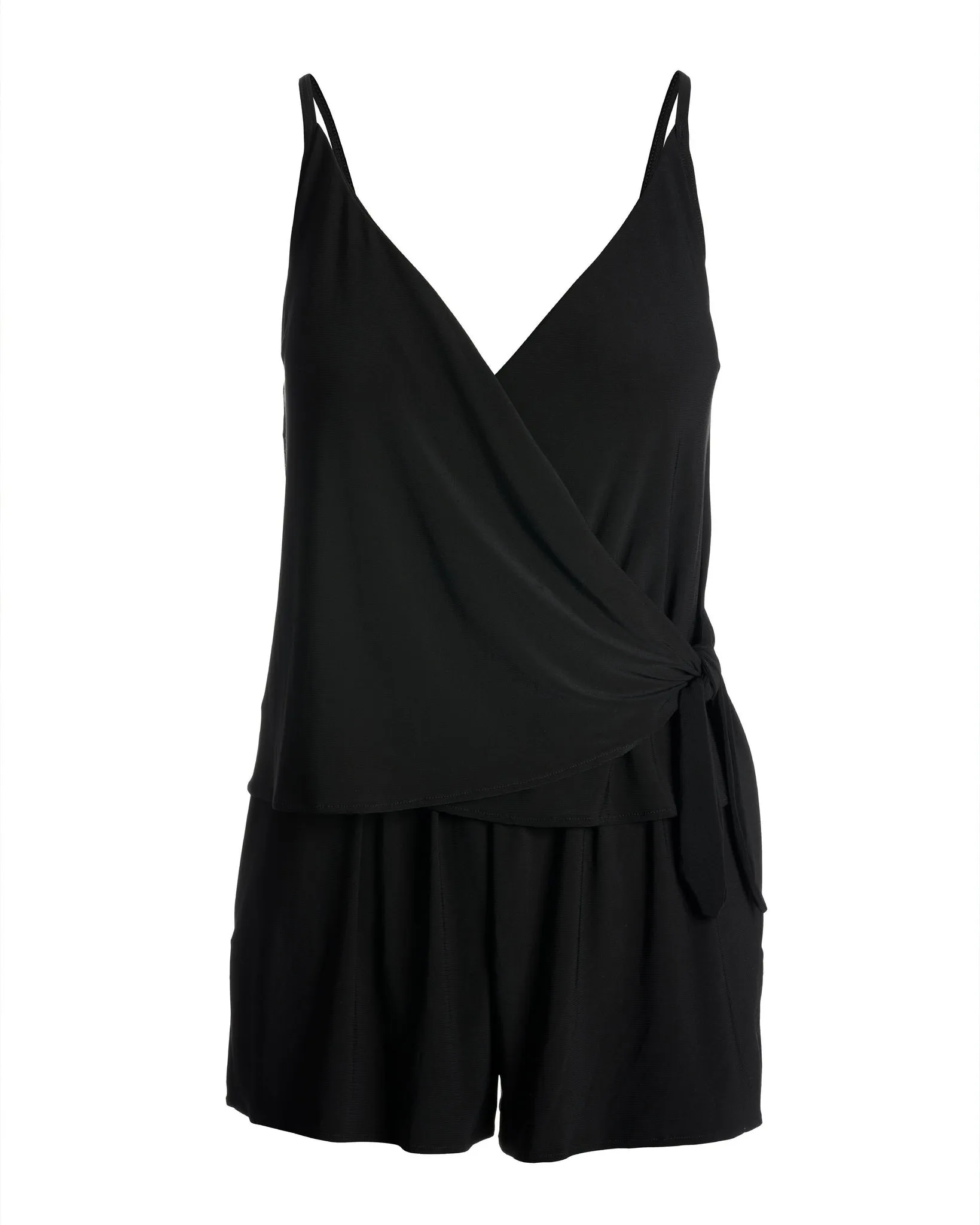 Side Tie Swim Romper Black sold by Boston Proper product image thumbnail 2