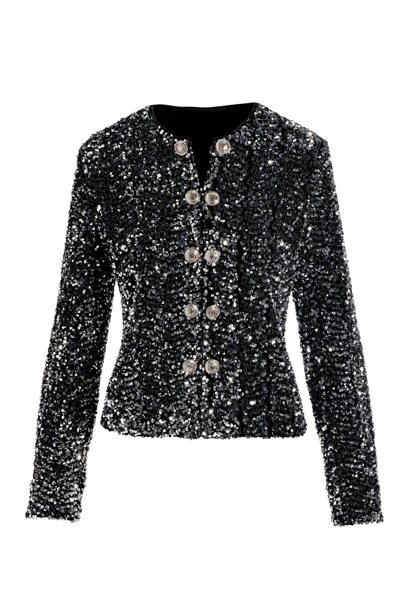 Effortless Sequin Jacket Silver sold by Boston Proper product image thumbnail 2