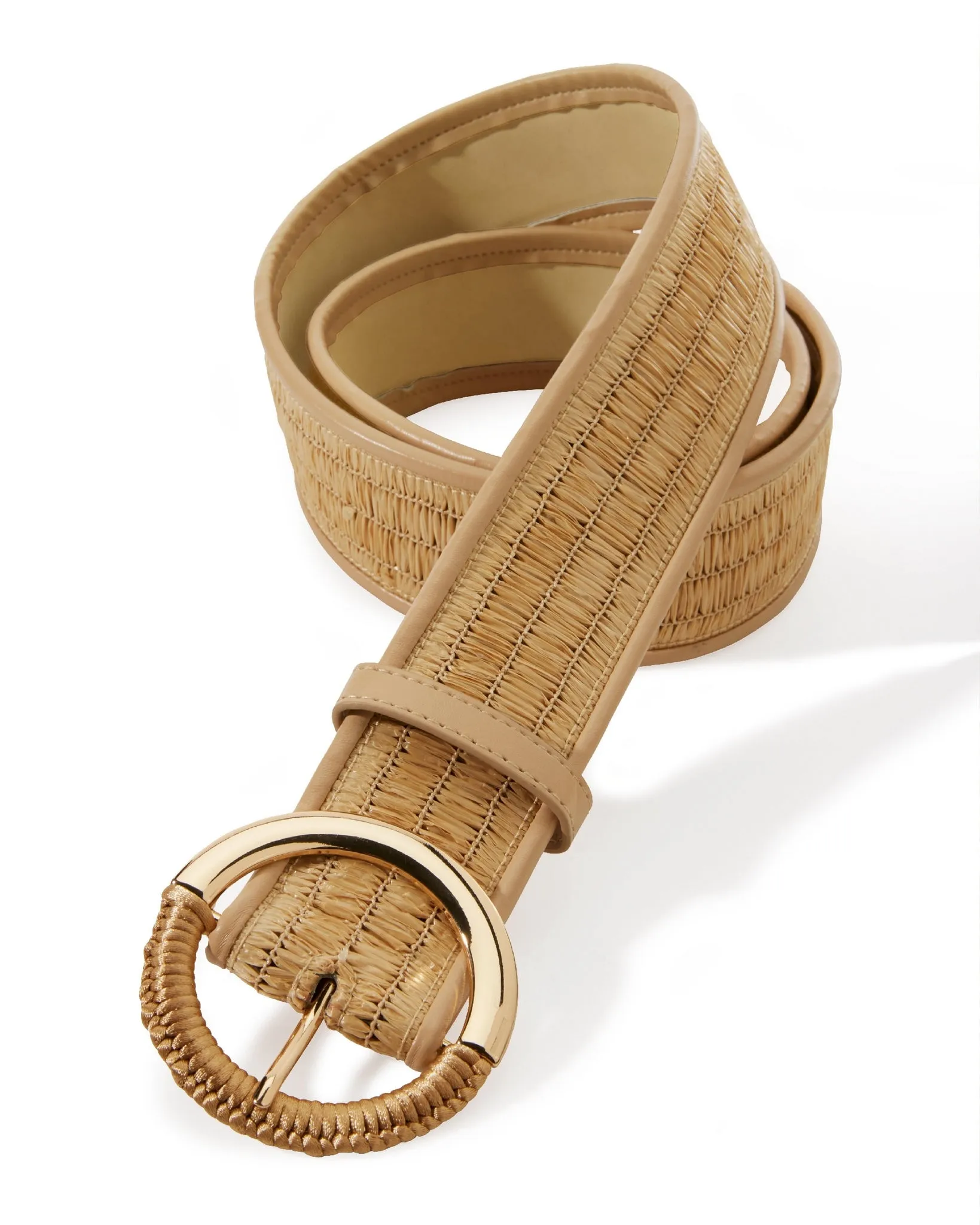 Wide Waist Woven Belt Natural sold by Boston Proper