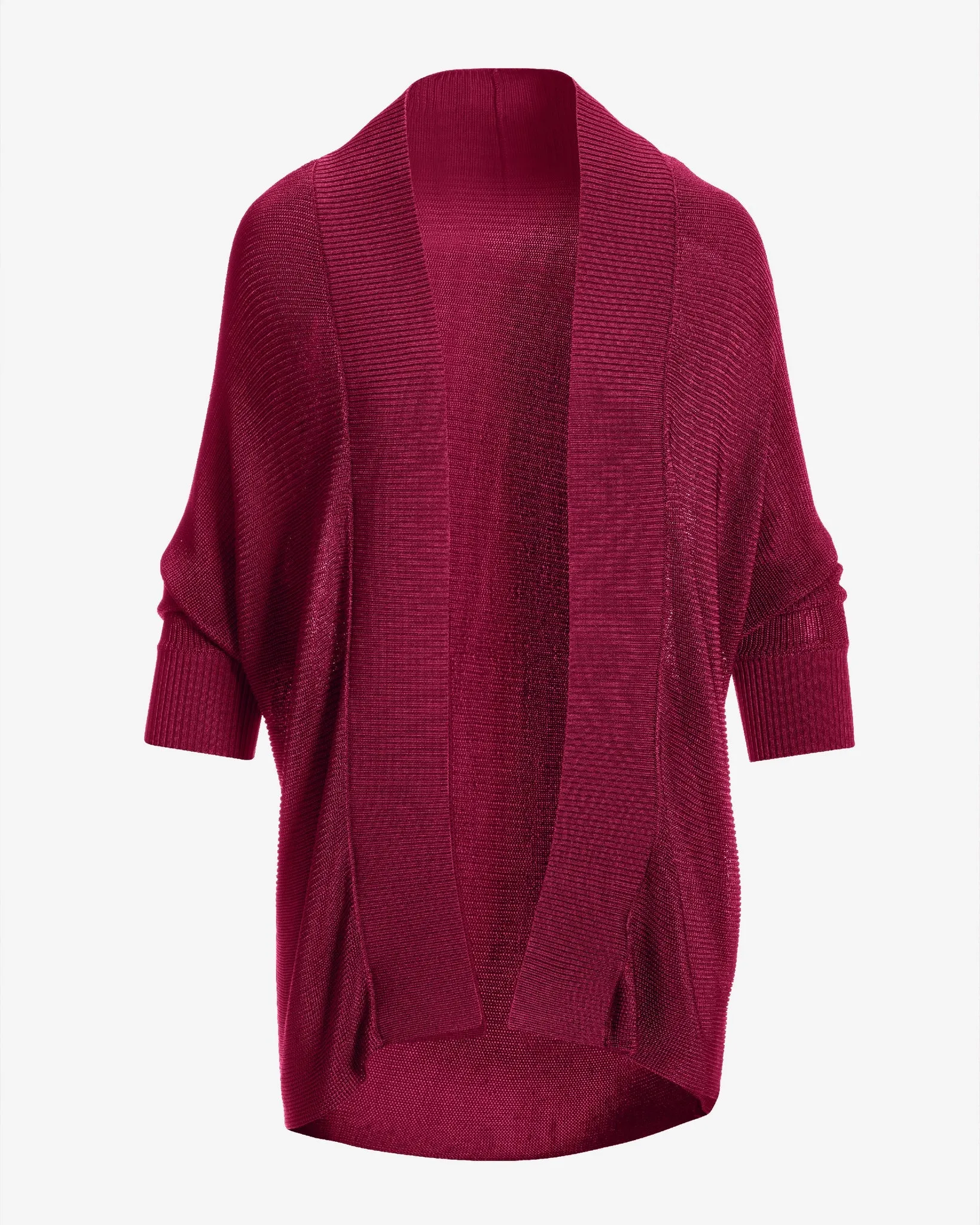 Short Effortless Cardigan Sweater Maroon sold by Boston Proper product image thumbnail 2