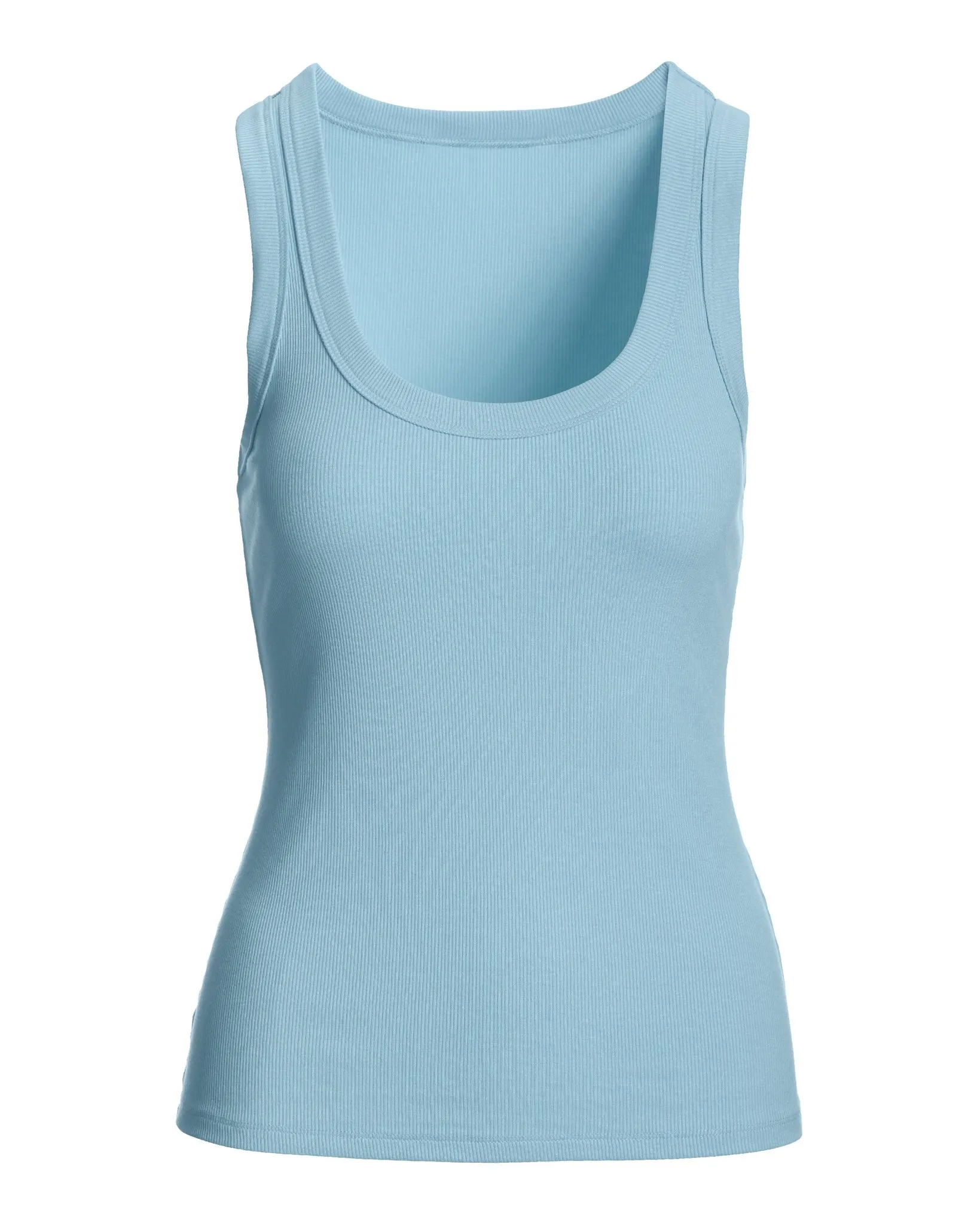 So Essential Scoop Neck Ribbed Top Blue Topaz sold by Boston Proper product image thumbnail 2