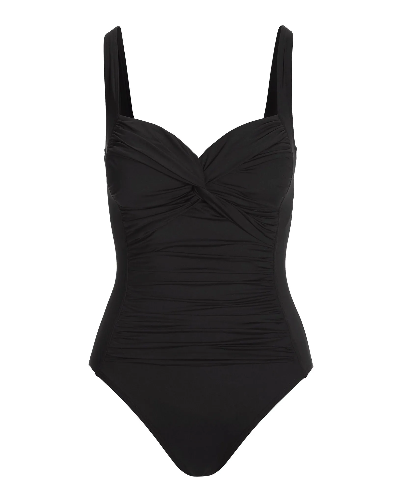 Swim Sense Twist Front One-Piece Swimsuit Proper Black sold by Boston Proper product image thumbnail 2