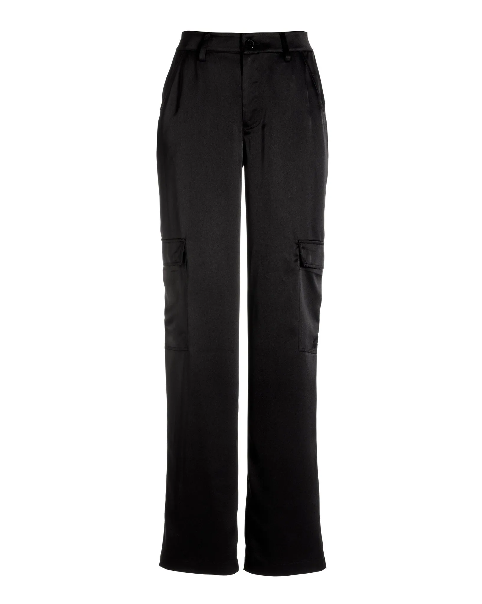 Malibu Satin High Waist Wide Leg Cargo Pant Black sold by Boston Proper product image thumbnail 2