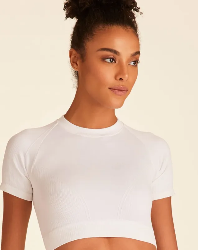 Barre Seamless Tee White made by Alala
