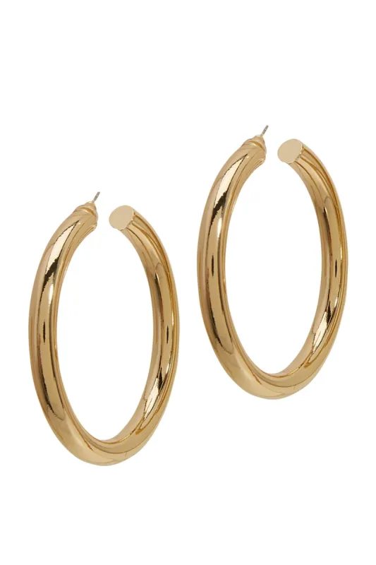 Thick Statement Hoop Earrings Gold sold by Boston Proper