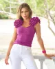 So Chic Floral Skimming Ruched Top Purple Orchid sold by Boston Proper
