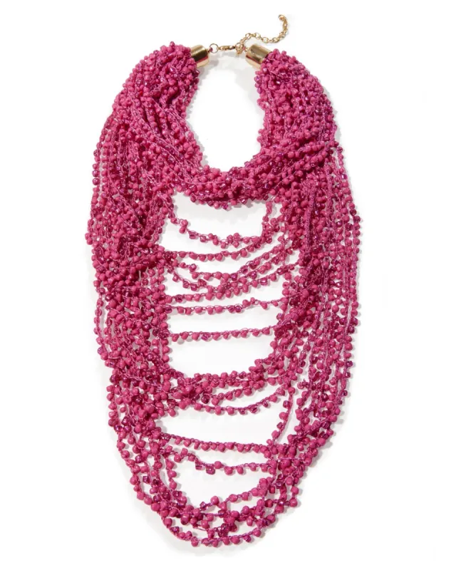 Layered Bead Necklace Pink sold by Boston Proper