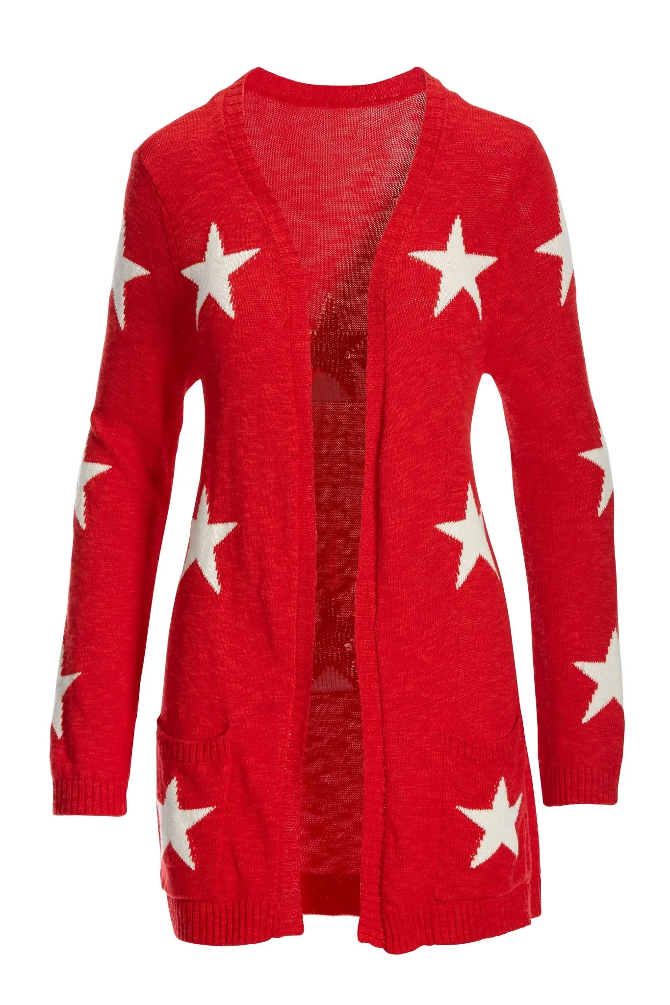 Patriotic Star Cardigan Red/White sold by Boston Proper product image thumbnail 2