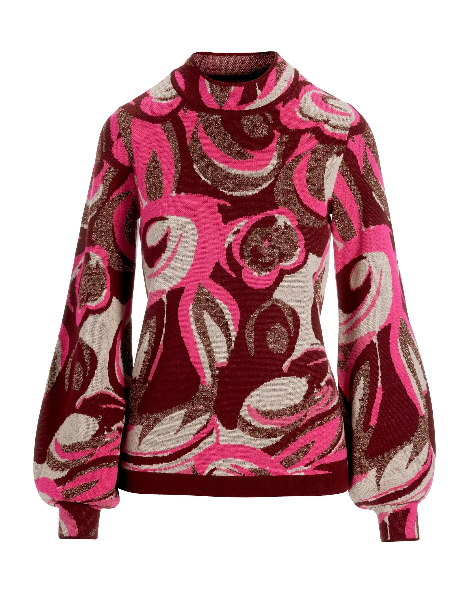 Jacquard Mock Neck Sweater Multi sold by Boston Proper product image thumbnail 2