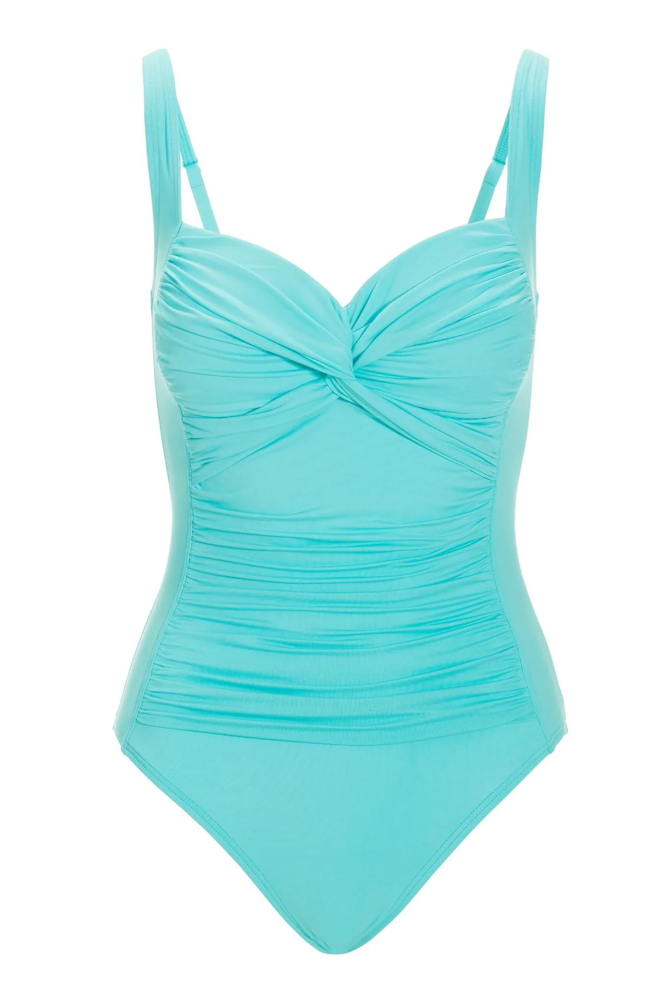Swim Sense Twist Front One-Piece Swimsuit Fountain Blue sold by Boston Proper product image thumbnail 2