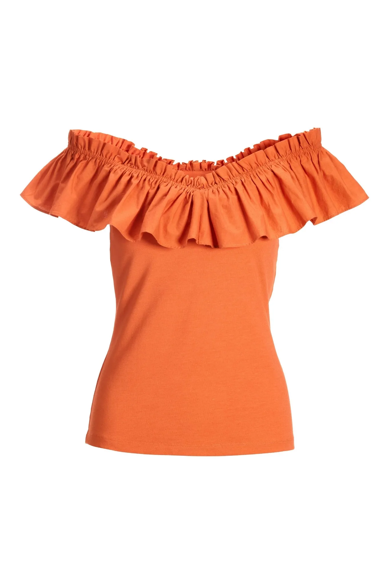 Ruffle Knit Top Orange sold by Boston Proper product image thumbnail 2