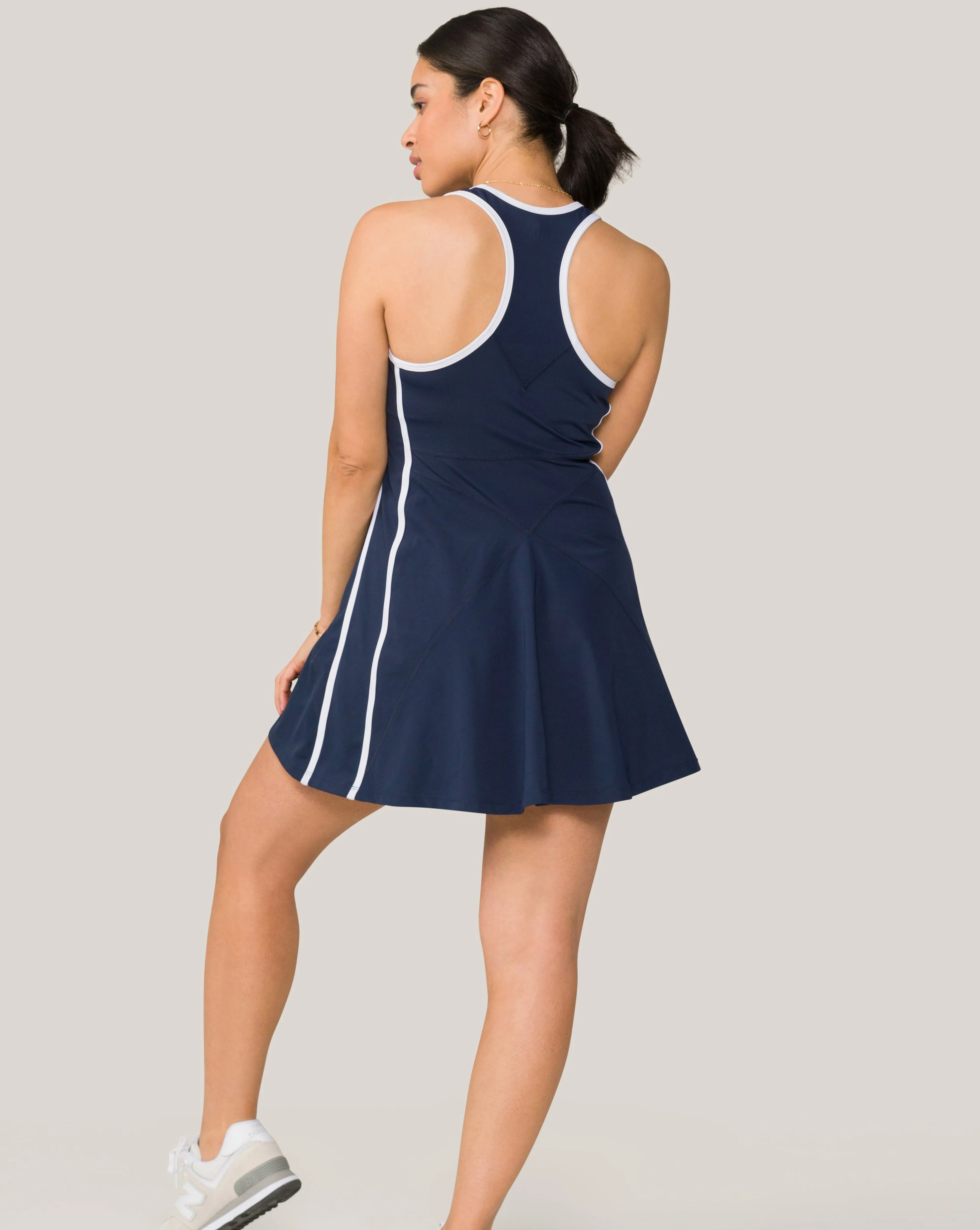 Framed Serena Dress Navy/White sold by Boston Proper product image thumbnail 3
