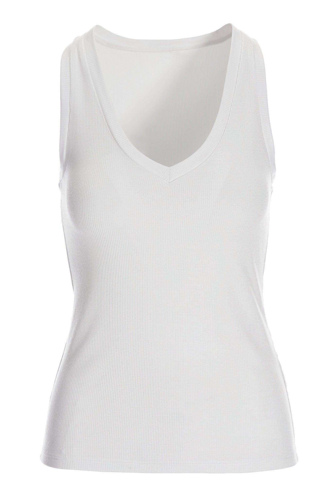 Ribbed V Neck White sold by Boston Proper product image thumbnail 2