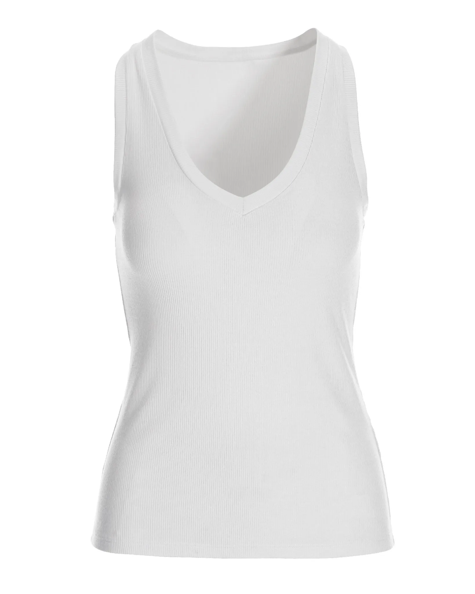So Essential Ribbed V Neck Tank White sold by Boston Proper product image thumbnail 2