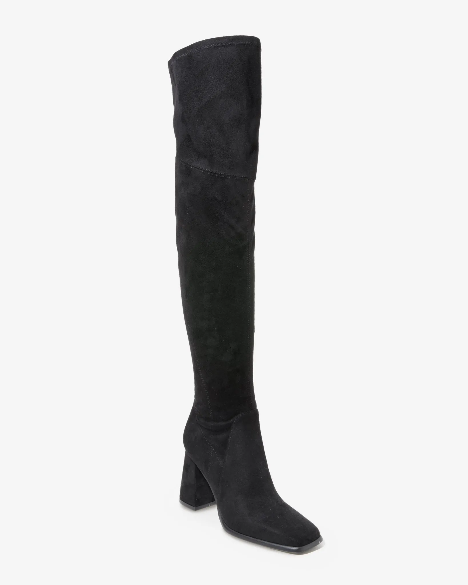 Over the Knee Square Toe Boot Black sold by Boston Proper