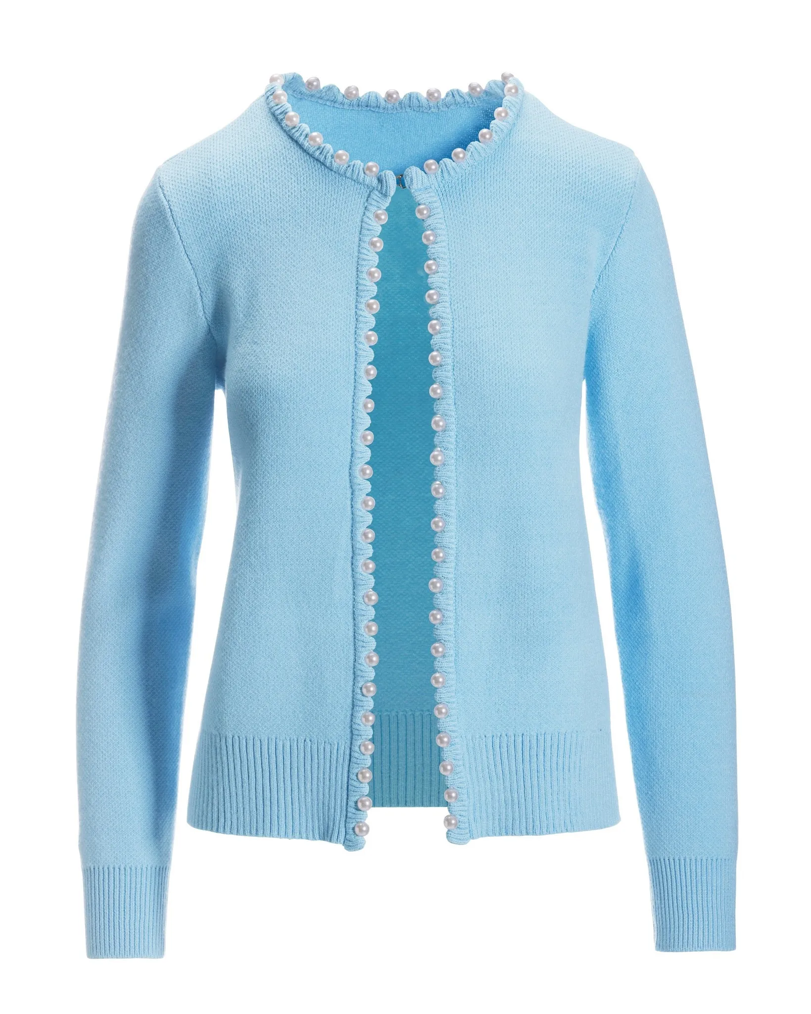 Pearl Trim Cardigan Airy Blue sold by Boston Proper product image thumbnail 2