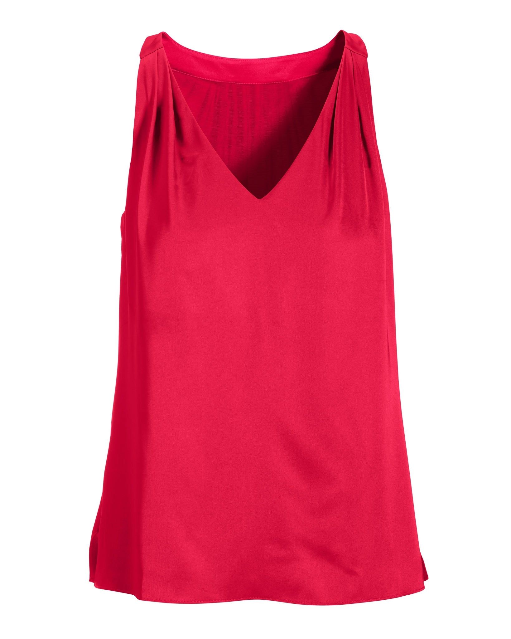Nikki V-Neck Charmeuse Blouse Racing Red sold by Boston Proper product image thumbnail 2