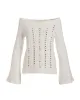 Rhinestone Embellished Off The Shoulder Sweater Off White sold by Boston Proper