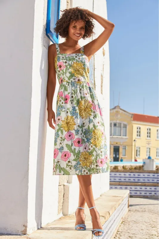 Spring Garden Print A Line Dress Spring Garden sold by Boston Proper