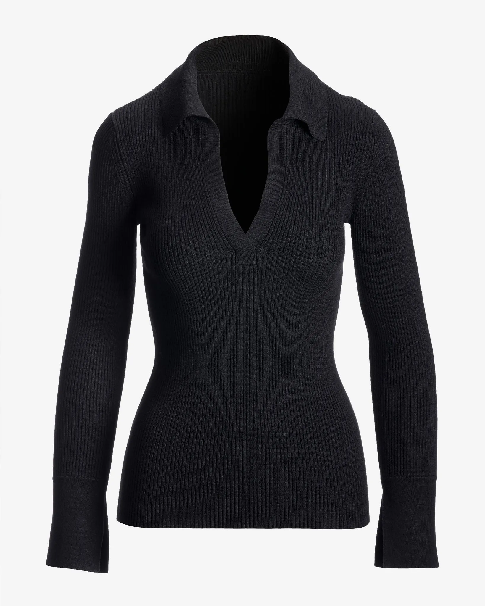 Ribbed Collar Sweater Proper Black sold by Boston Proper product image thumbnail 2