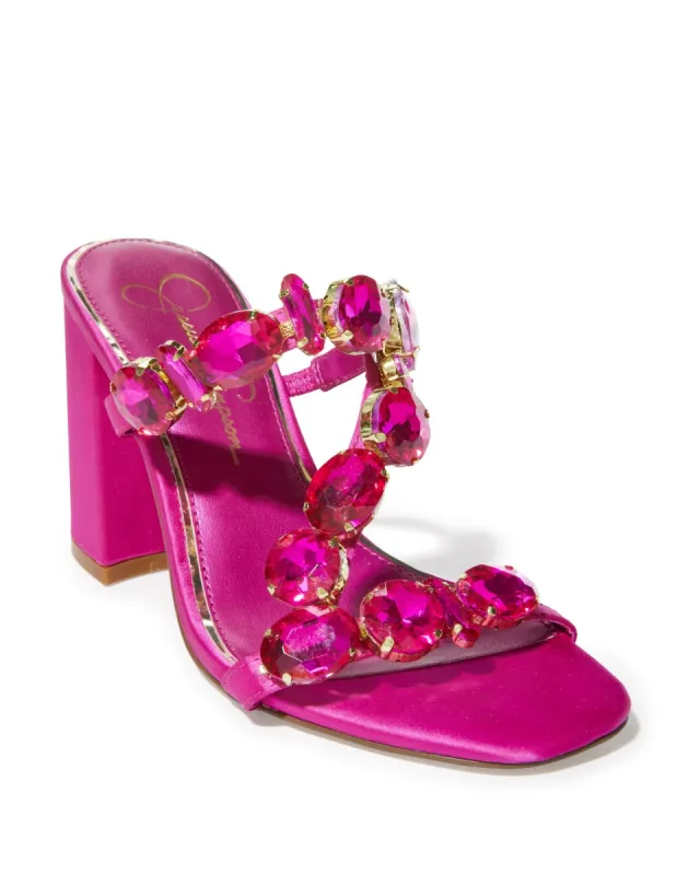 Oversized Gem Block Heel Pink sold by Boston Proper