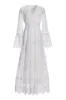 Lace Inset Flare Sleeve Maxi Dress White sold by Boston Proper
