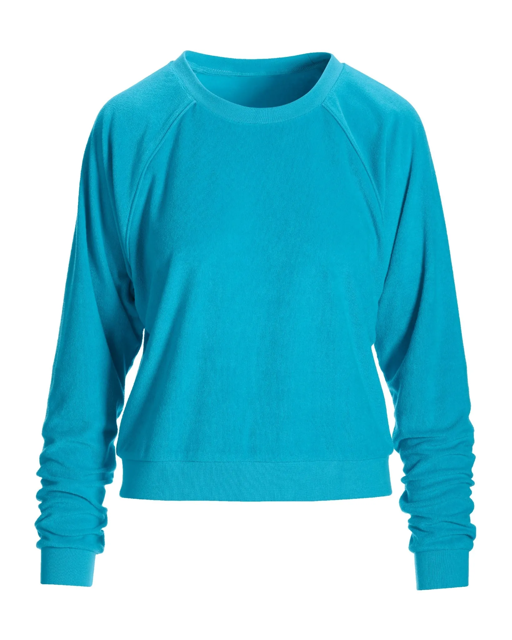Beach Terry Crew Neck Sweatshirt Splash Blue sold by Boston Proper product image thumbnail 2