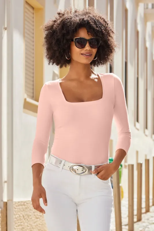 So Sexy Square-Neck Top Pink Dogwood sold by Boston Proper