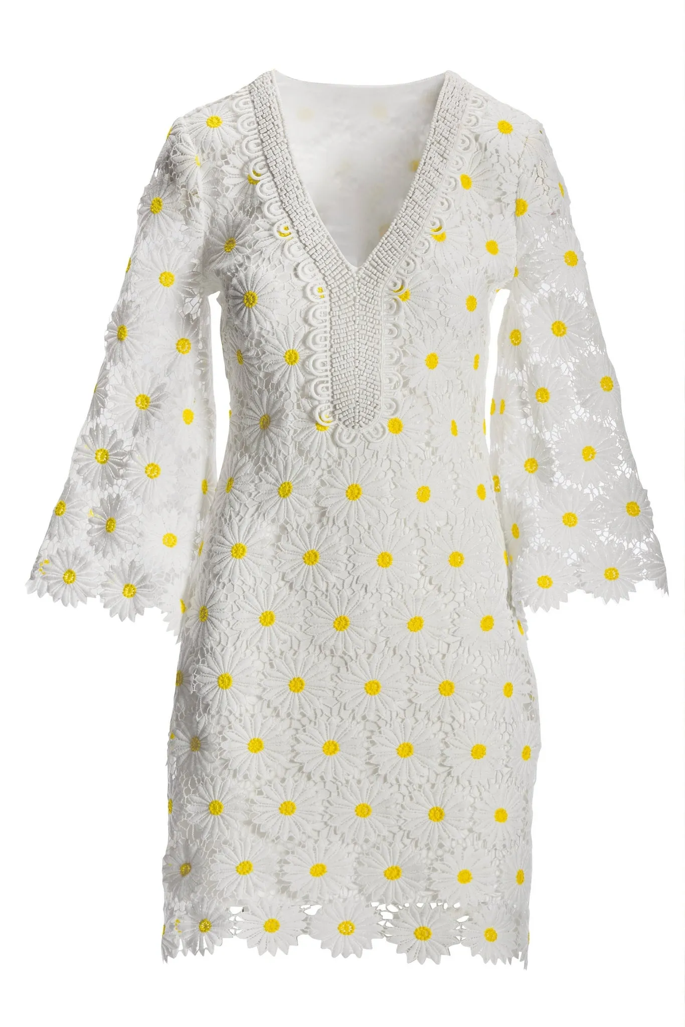 Daisy Lace Tunic Dress White/Yellow sold by Boston Proper product image thumbnail 2