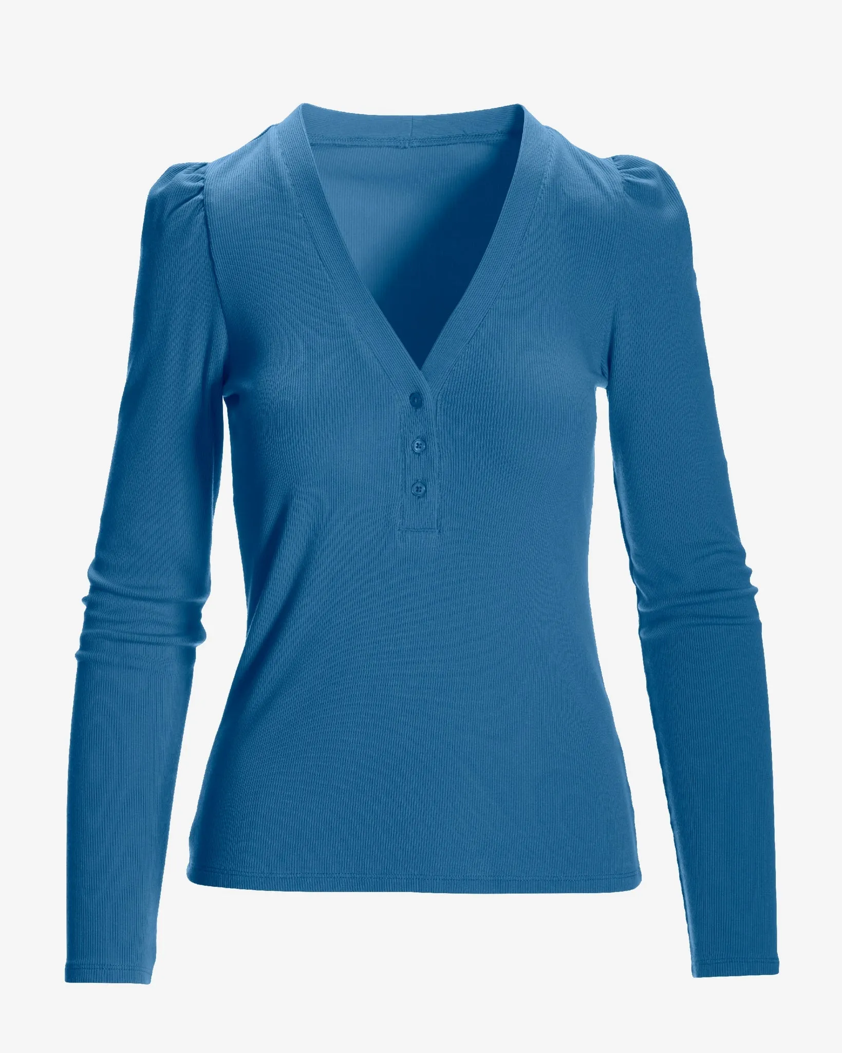 So Essential Henley Puff Long Sleeve Top Riviera sold by Boston Proper product image thumbnail 2