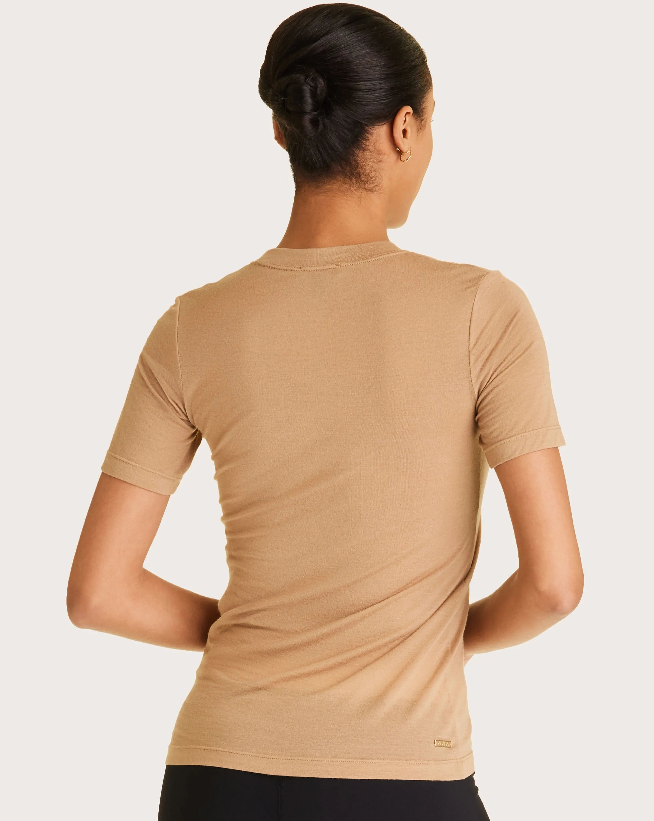 Washable Cashmere Tee Camel sold by Boston Proper product image thumbnail 4