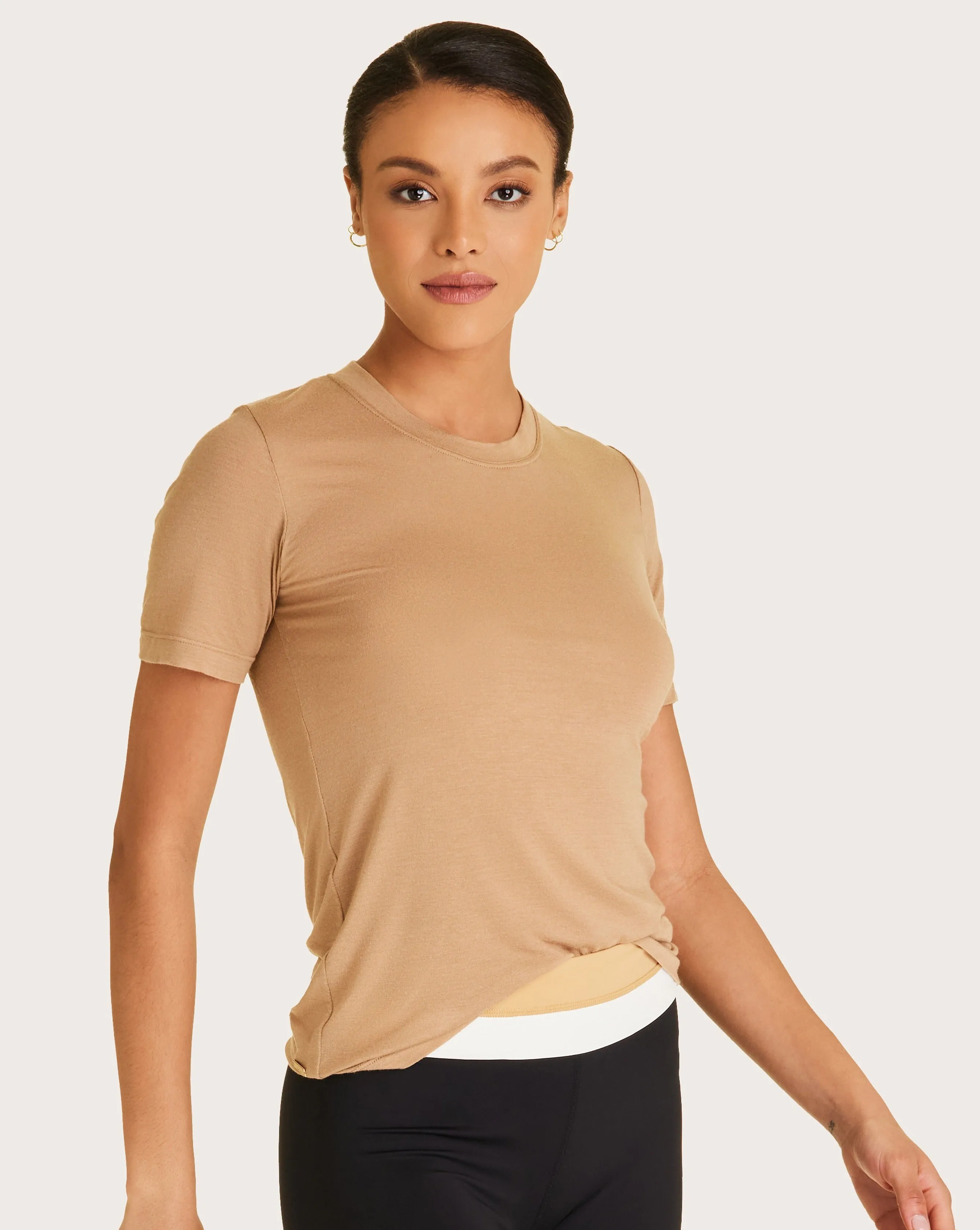 Washable Cashmere Tee Camel sold by Boston Proper product image thumbnail 3