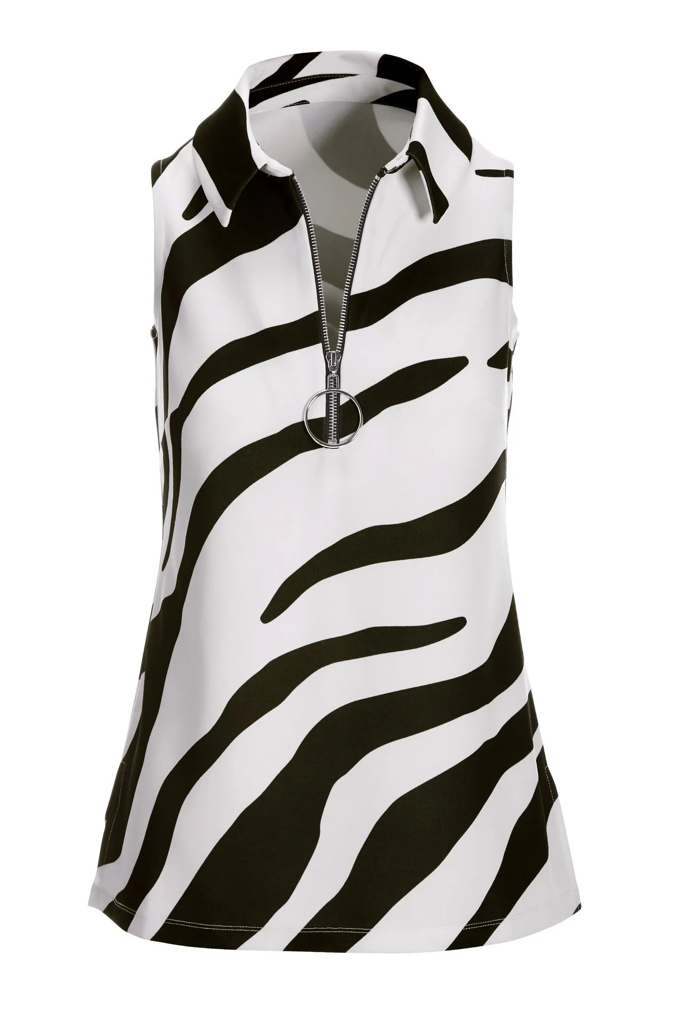 Zebra Collared Zip Top Black/White sold by Boston Proper product image thumbnail 2