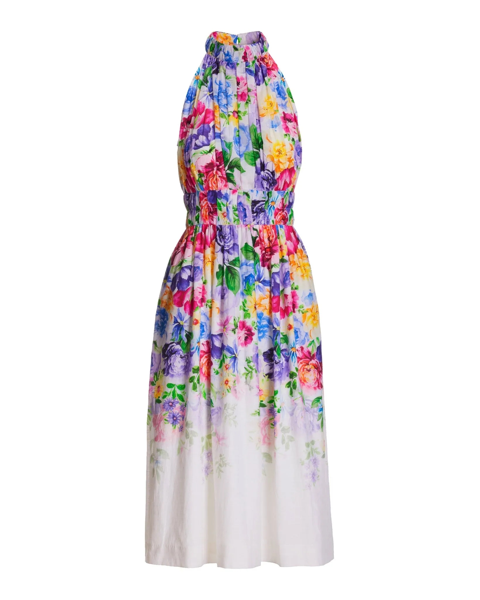 Garden of Romance Print Mock Neck Midi Fit and Flare Dress Multi sold by Boston Proper product image thumbnail 2