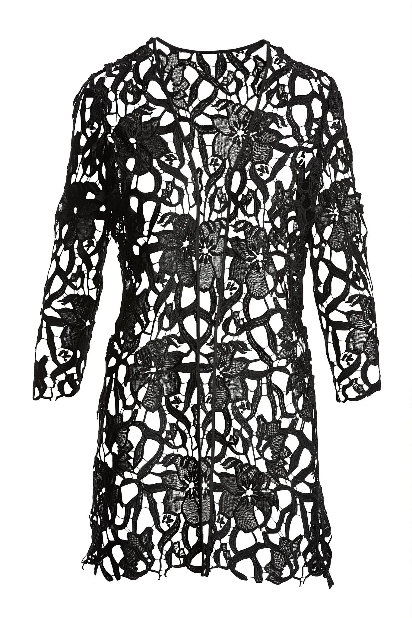 Hip Length Lace Duster Black sold by Boston Proper product image thumbnail 2