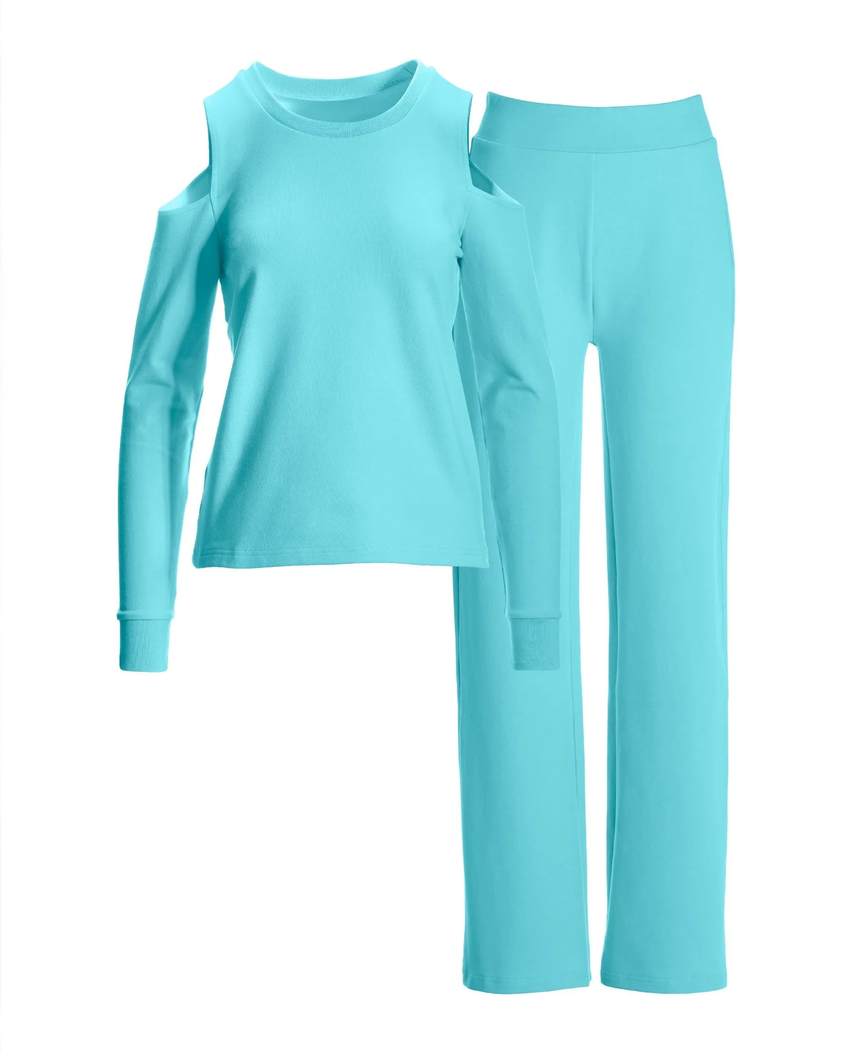 Cold Shoulder Lounge Set Blue Topaz sold by Boston Proper product image thumbnail 2
