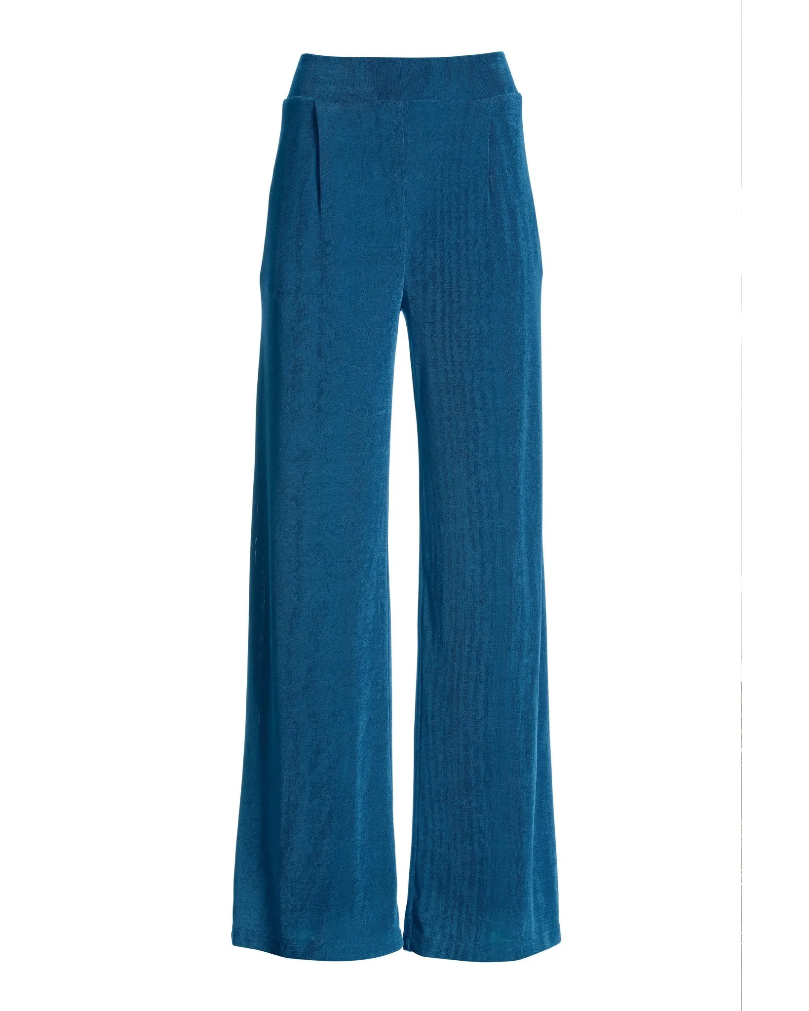 Malibu Slinky Knit Pleated Wide Leg Pant Blue sold by Boston Proper product image thumbnail 2