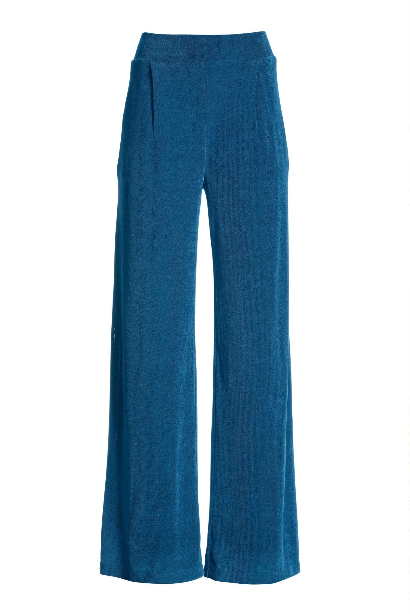 Slinky Knit Pleated Wide Leg Pant Blue sold by Boston Proper product image thumbnail 2