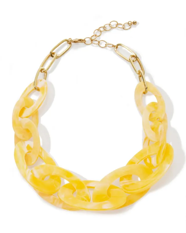 Chain & Resin Color Pop Necklace Yellow sold by Boston Proper