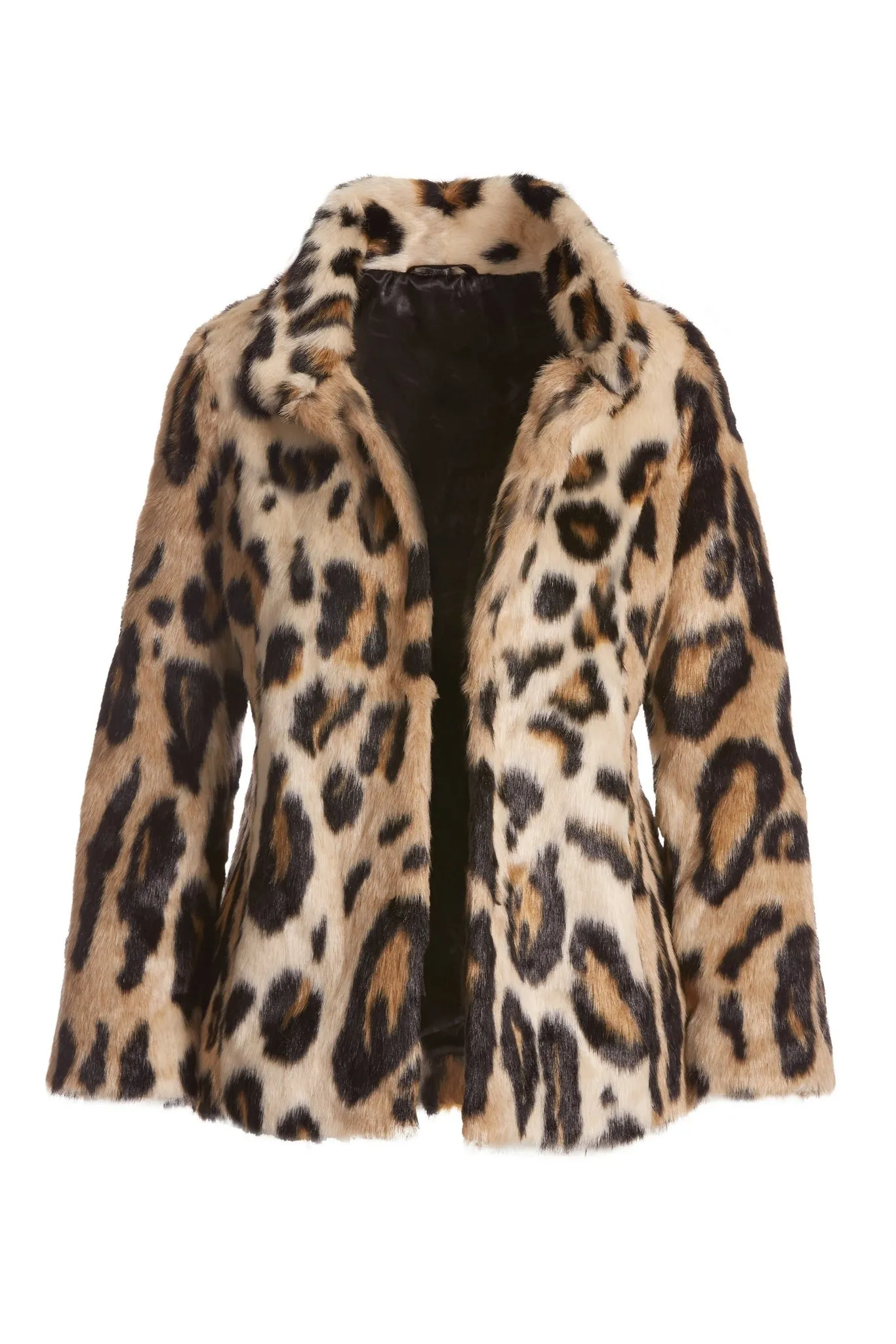 Leopard Print Faux Fur Coat Brown Multi sold by Boston Proper product image thumbnail 2