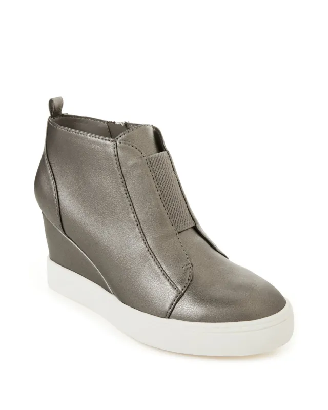 Slip-On Wedge Sneaker Metallic Gray sold by Boston Proper